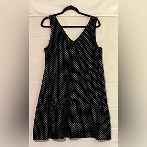 EUC Loft Sleeveless A-Line Polka Dot Dress, Medium